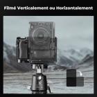 Cage complète pour appareil photo Sony Alpha 6500/6400/6300/6000, support vidéo léger en aluminium avec base à dégagement rapide Arca-Swiss et griffe porte-accessoires