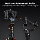 Cage complète pour Canon R50V, support vidéo léger en aluminium avec base à dégagement rapide Arca-Swiss et griffe porte-accessoires