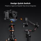 Gabbia completa per fotocamera Canon R50V, rig video leggero in alluminio con base a sgancio rapido Arca-Swiss e attacco a slitta.