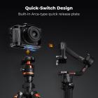 Full Camera Cage for Canon R50V, Lightweight Aluminum Video Rig with Arca-Swiss Quick Release Base & Cold Shoe Mount