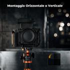 Gabbia completa per fotocamera Nikon ZR, rig video leggero in alluminio con base a sgancio rapido Arca-Swiss e attacco a slitta.