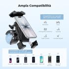 Supporto per telefono da moto, supporto per telefono da bici, morsetto per manubrio regolabile a 360° e installazione rapida per telefoni da 4,7" a 6,9" K&F CONCEPT