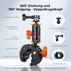 K&F CONCEPT Car Mount Support Pole, Adjustable 27.6-49.2" Carbon Fiber Camera Mount with 3" Suction Cup & Super Clamp, 2kg/4.4lbs Load Capacity for Action Cameras, Smartphones & Vlogging