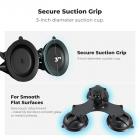 K&F CONCEPT 5-in-1 Suction Cup Car Mount for Camera, Adjustable Vehicle Camera Mount for Action Cameras, Smartphones & DSLR, Quick Release Mount for Hood, Windshield, Door & Side Panel