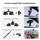 K&F CONCEPT 5-in-1 Suction Cup Car Mount for Camera, Adjustable Vehicle Camera Mount for Action Cameras, Smartphones & DSLR, Quick Release Mount for Hood, Windshield, Door & Side Panel