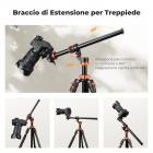 Braccio di estensione orizzontale per treppiede K&F Concept da 41 cm | Colonna centrale in alluminio antitorsione a forma di D, ruotabile a 360° e inclinabile a 180° per fotografia dall'alto, flat lay e macro (carico massimo 5 kg)