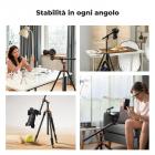 Braccio di estensione orizzontale per treppiede K&F Concept da 41 cm | Colonna centrale in alluminio antitorsione a forma di D, ruotabile a 360° e inclinabile a 180° per fotografia dall'alto, flat lay e macro (carico massimo 5 kg)