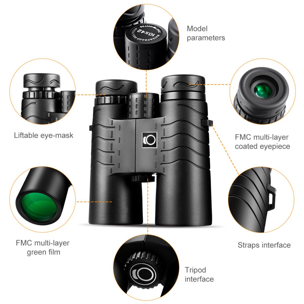 屋外鑑賞のための10×42双眼鏡