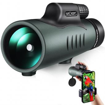 12X50 BAK4 IP68 Waterproof Prism  Monocular and Smartphone Adapter Kit Low Light Night Vision for Bird Watching, Hunting, Camping,Travelling and Concerts