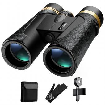 K&F Concept HY1242 12x42 Binoculars with 20mm Large View Eyepiece & BAK4 Clear Light Vision for Bird Watching, Hunting, Sports