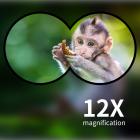 HY1242A 12x42 Binoculars with 20mm Large View Eyepiece & BAK4 Clear Light Vision for Bird Watching, Hunting, Sports