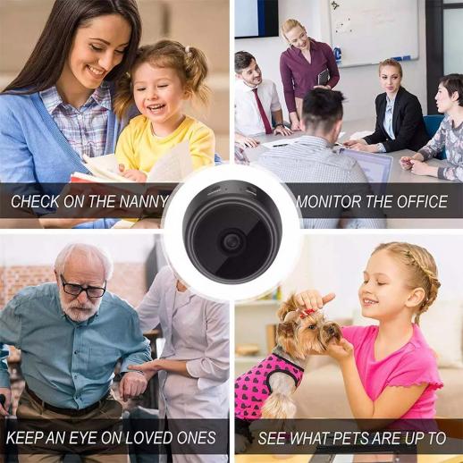 New Upgraded 1080P Full HD A9 Mini Camera Wireless IP Camera Mini Camera  Night Vision Version WiFi Security Mini Camera Home Office Nanny Babies  Pets Spy Home Office 24 Hour Loop Recording(1/2/4PCS)