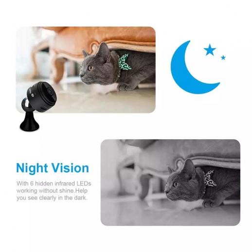  Mini cam Hidden Spy Small Camera with Audio, Home Surveillance  Camera, Two-Way Voice and Video Call, 1080P IP HD Infrared Night Vision  Motion Detection Reminder, for Home Car Indoor Outdoor