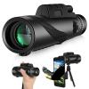 12x50 Monocular with Smartphone Holder and Tripod, FMC Coating and BAK4 Prism, Waterproof, Anti-Fog, Suitable for Bird Watching, Hunting, Hiking, Concert, Travel