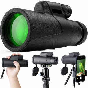 12x50 High Power Monocular for Adult Bird Watching with Smartphone Holder and Tripod BAK4 Prism for Wildlife Observing, Hunting, Camping, Travel