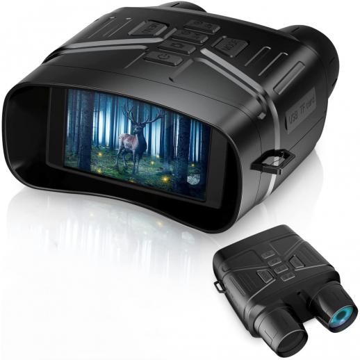 Binoculares de visión nocturna para adultos 4K, pantalla de 3 pulgadas,  ajuste de visión nocturna infrarroja de 7 paradas, zoom digital de 5x,  soporte