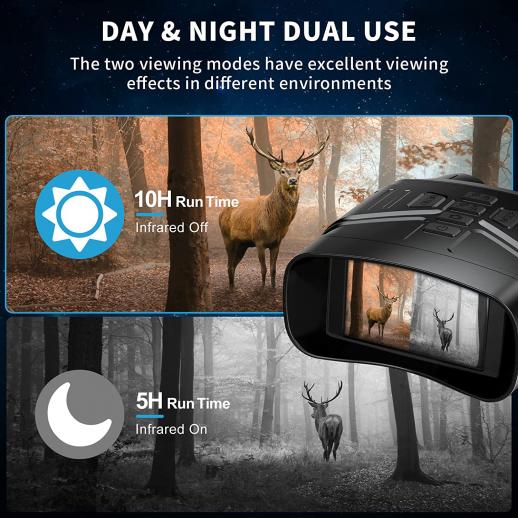 2023 Upgrade New Digital Night Vision Binoculars Gifts 1080p FHD Infrared  Digital Goggles for Hunting Camping Surveillance Head Mounted Telescope 4X