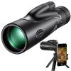 8-32x50 Continuous High-Definition Zoom Monocular Telescope, Black, with Mobile Phone Clip