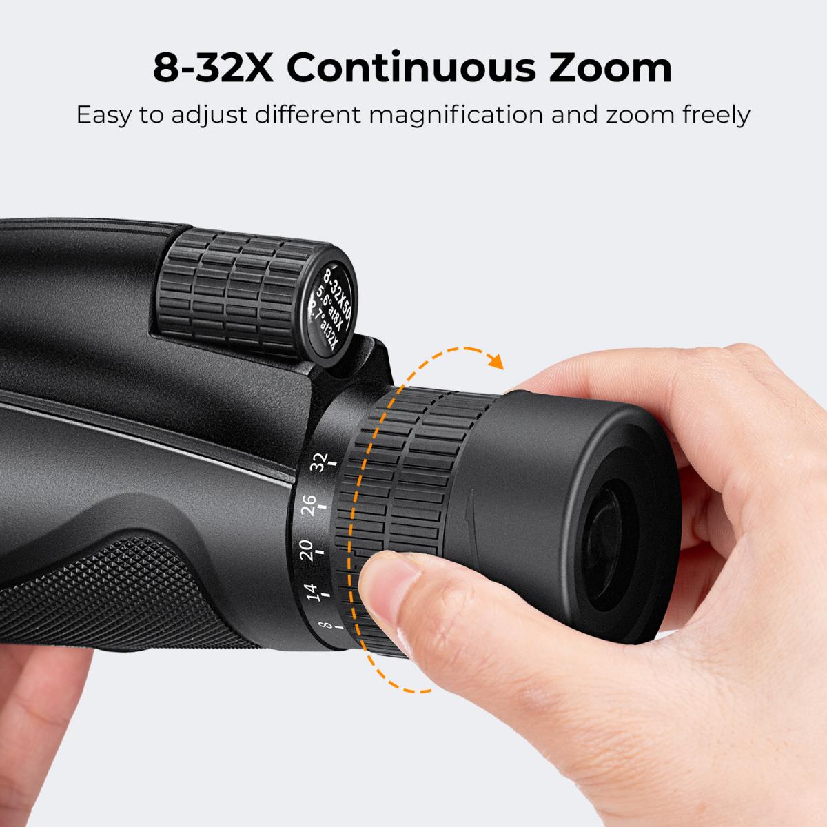 832x50 Continuous Zoom Monocular Telescope K&F Concept Monocular