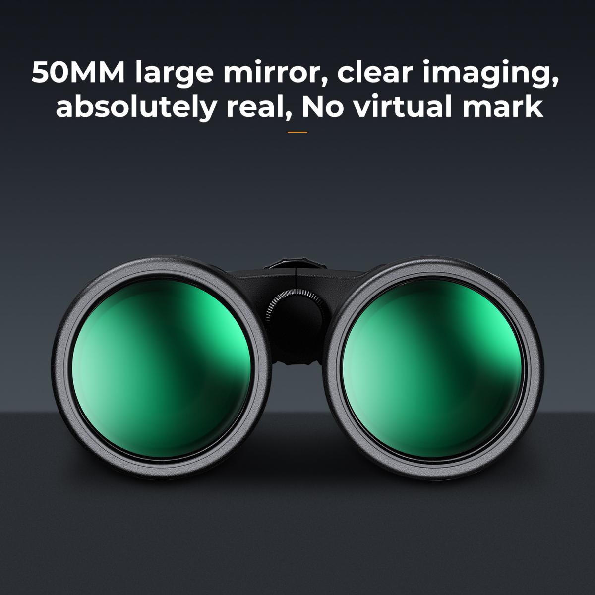 Binóculos HD 12 * 50 preto BAK4, com suporte para celular e suporte de conversão para tripé