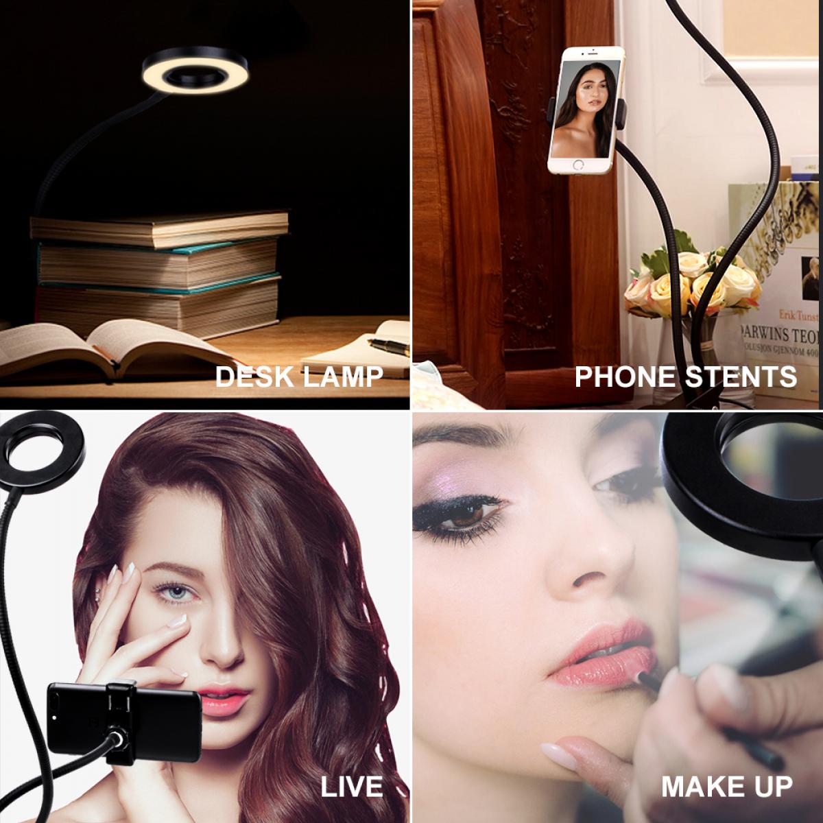 Selfie Ring light 3 Modes of Light Only Ring light For Video Making Selfie Ring  Light Photography Dimmable Selfie Makeup 26cm / Small Size Ring Light Video  Live Ring Lamp with Phone