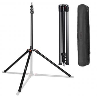 2,2m/86,6" Support d'éclairage avec sac de rangement, trépied de photographie en aluminium pour réflecteurs, boîtes à lumière, flash, lumières stroboscopiques, parapluies, light stand réglable compact et léger