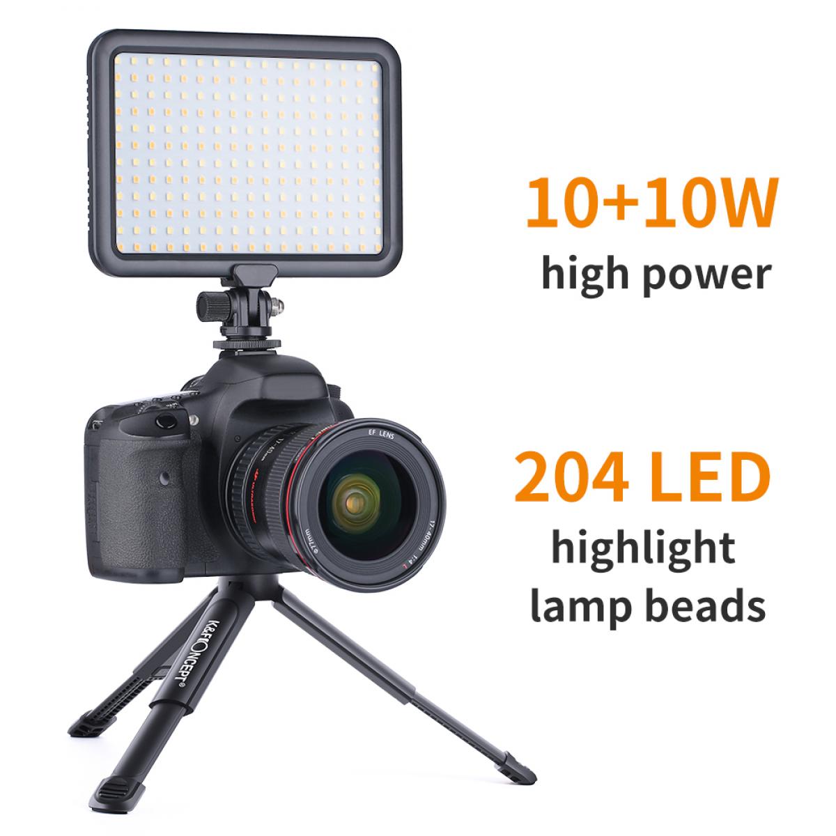 Camera Light LED Video Light Panel for Camera Camcorder Lighting in Studio or Outdoors 3200K to 5500K Variable Color Temperature 