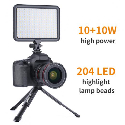 Camera Light,LED Video Light Panel for Camera Camcorder Lighting in Studio  or Outdoors 3200K to 5500K Variable Color Temperature - KENTFAITH