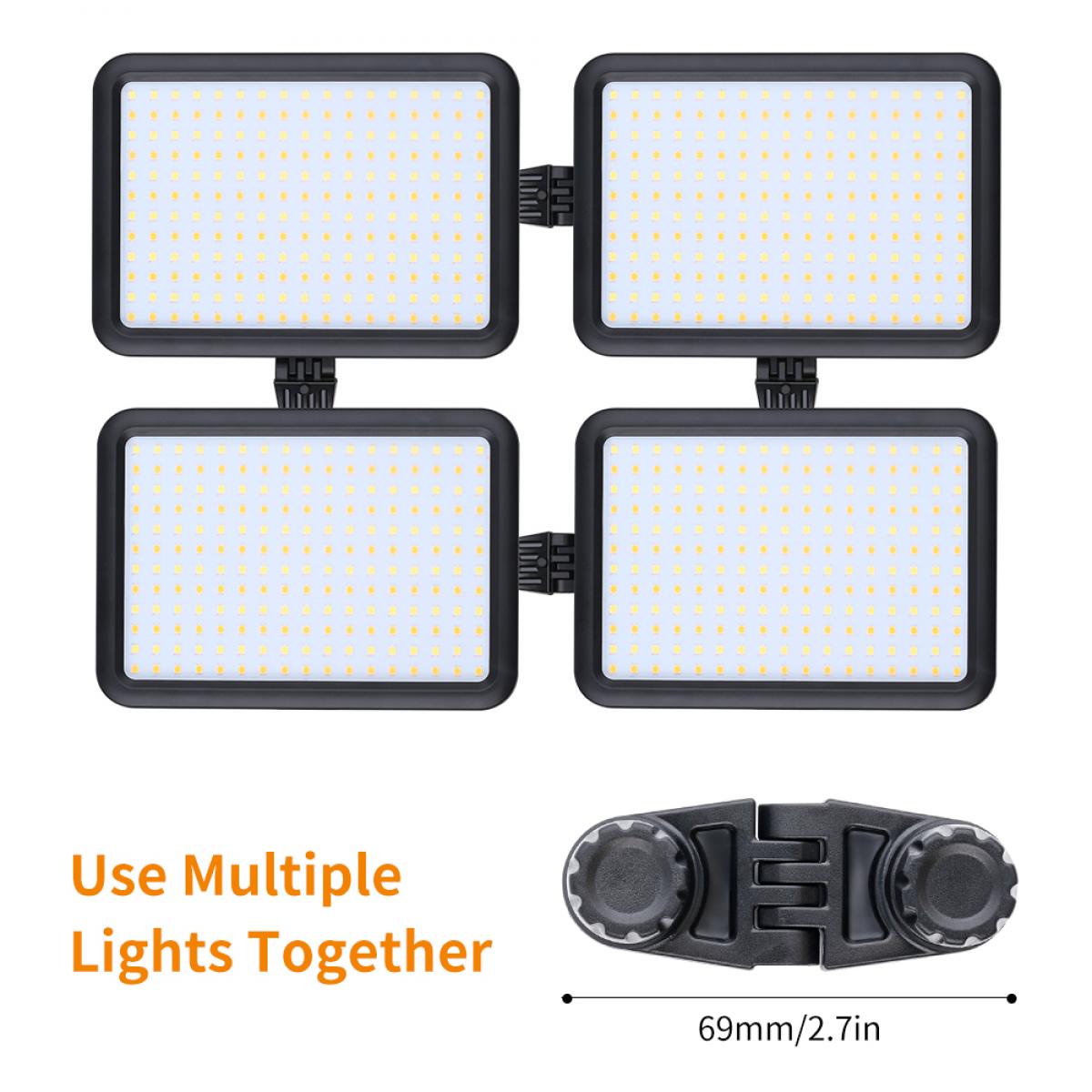 Camera Light LED Video Light Panel for Camera Camcorder Lighting in Studio or Outdoors 3200K to 5500K Variable Color Temperature 