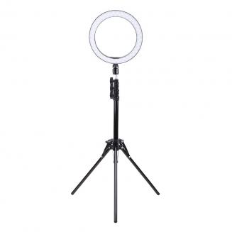 10 inch Ring Light with 58 Inch Stand Flexible Hose Microphone Clip for Vlog Camera Video Smartphone YouTube Self-Portrait Makeup Shooting