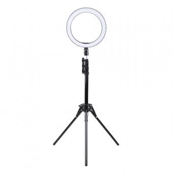 10 inch Ring Light with 58 Inch Stand Flexible Hose Microphone Clip for Vlog Camera Video Smartphone YouTube Self-Portrait Makeup Shooting