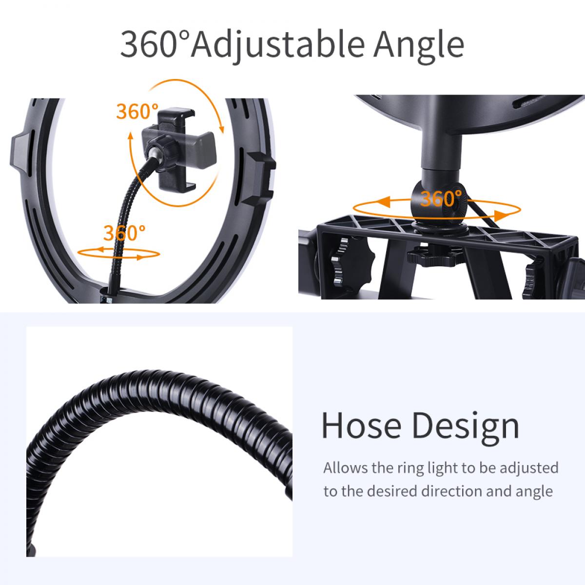 11'' Selfie Ring Light with Stand Phone Holder for Vlog Camera Video Smartphone YouTube Self-Portrait Makeup Shooting