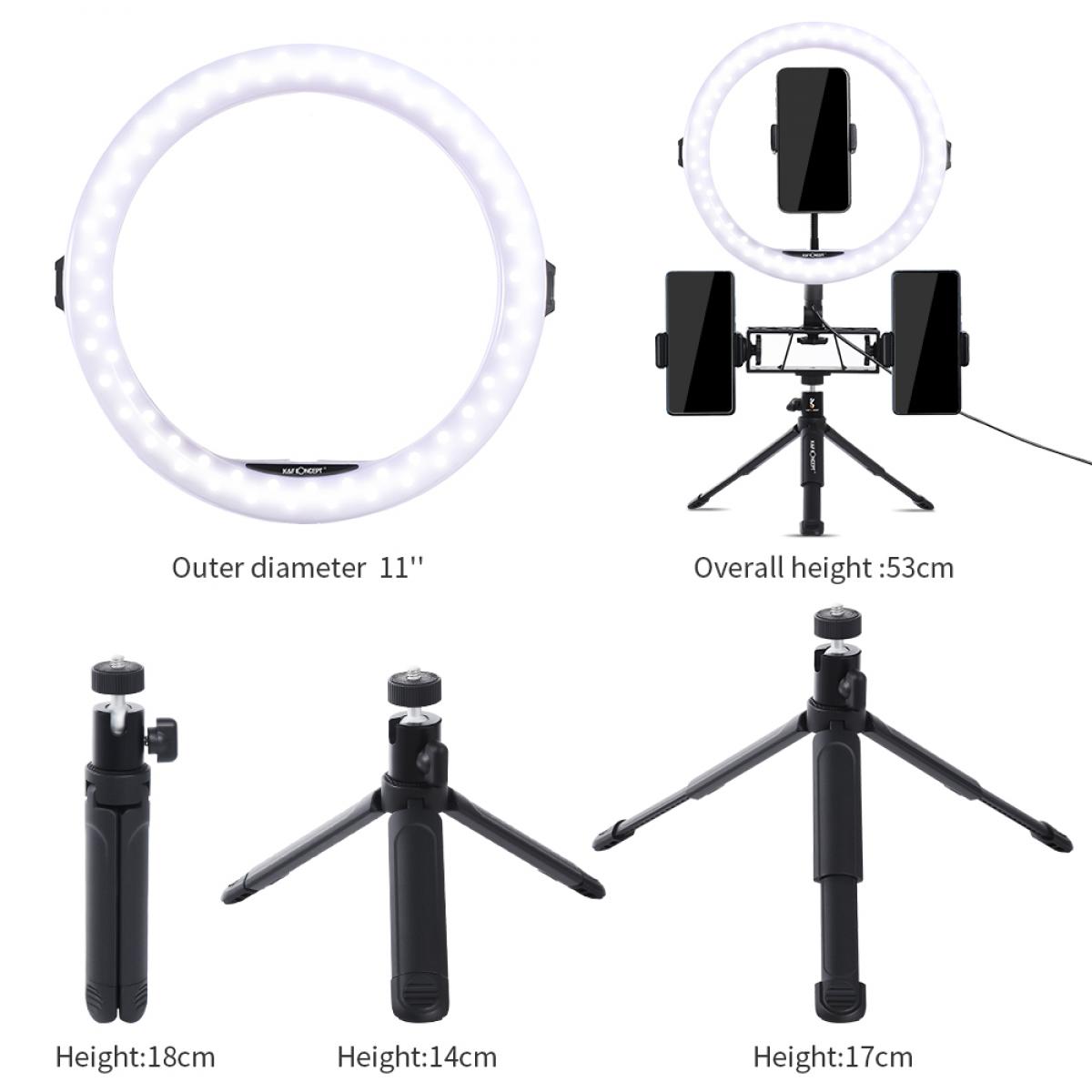 11'' Selfie Ring Light with Stand Phone Holder for Vlog Camera Video Smartphone YouTube Self-Portrait Makeup Shooting