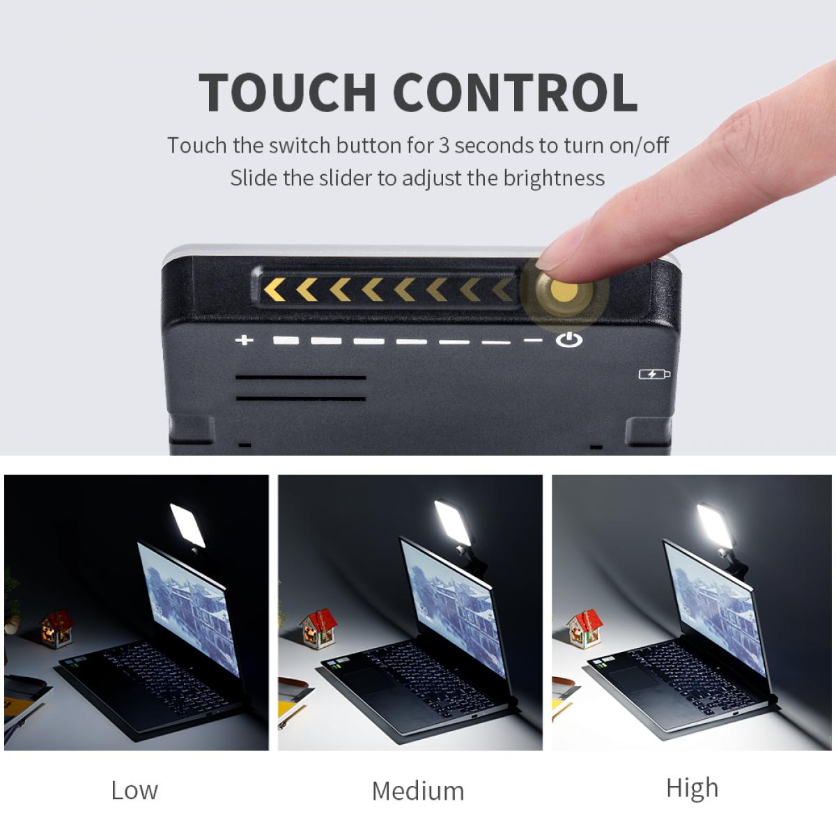 Adjustable Color Temperature and Brightness KU XIU Video Conference Lighting with Suction Cup can be Fixed on The Back of The Laptop 
