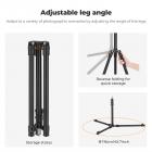 K&F CONCEPT 2.0m Aluminum Foldable Light Stand with 1/4" Screw & Bag – for Ring Lights, Softboxes, etc.