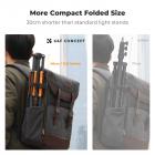 K&F CONCEPT 6.6ft/2.0m Carbon Fiber Light Stand: Portable Reverse-Folding Stand with Detachable Center Column, Phone Clip & Carry Bag for Video Lights, Softboxes & Ring Lights