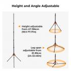 K&F CONCEPT 6.6ft/2.0m Carbon Fiber Light Stand: Portable Reverse-Folding Stand with Detachable Center Column, Phone Clip & Carry Bag for Video Lights, Softboxes & Ring Lights