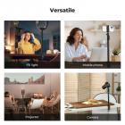 K&F CONCEPT 37–90cm C-Clamp Desktop Stand with Ball Head, Light Stand Adapter, and Phone Holder, Compatible with Cameras, LED Lights, Smartphones, Ideal for Video Recording, Live Streaming