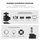 K&F CONCEPT 37–90cm C-Clamp Desktop Stand with Ball Head, Light Stand Adapter, and Phone Holder, Compatible with Cameras, LED Lights, Smartphones, Ideal for Video Recording, Live Streaming