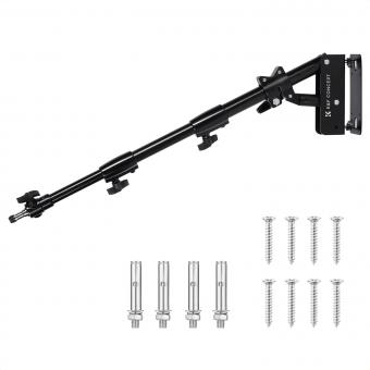 K&F CONCEPT 39.37"/100cm Wall-Mounted Triangle Boom Arm – 180° Adjustable for Ring Lights, Video Lighting, Cameras, and Softboxes