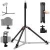 K&F Concept 2.6m Aluminum Folding Light Stand – Ball Head, Phone/Tablet Mount, Bag