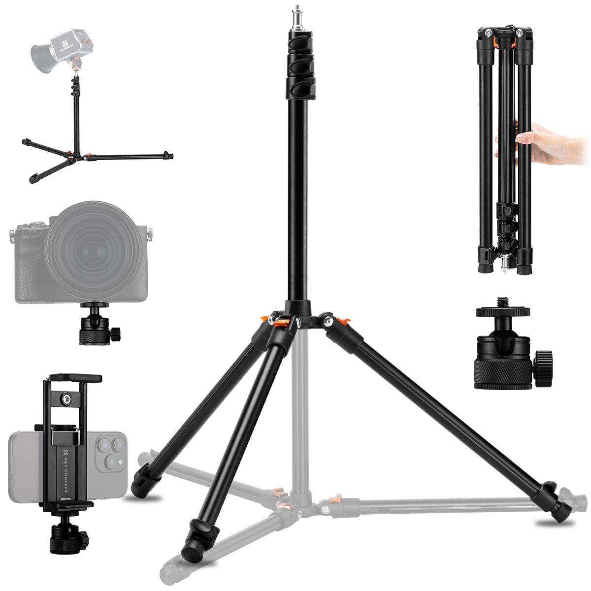 K&F Concept 2.6m Aluminum Folding Light Stand – Ball Head