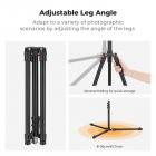 K&F Concept 2.6m Aluminum Folding Light Stand – Ball Head, Phone/Tablet Mount, Bag