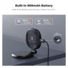 K&F CONCEPT Magnetic Phone LED Light: Foldable Selfie Light with Makeup Mirror, 3000K-6500K Dimmable Vlog Fill Light for iPhone, Video Calls & Makeup (Black)