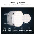 K&F CONCEPT Magnetic Phone LED Light: Foldable Selfie Light with Makeup Mirror, 3000K-6500K Dimmable Vlog Fill Light for iPhone, Video Calls & Makeup (White)