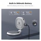 K&F CONCEPT Magnetic Phone LED Light: Foldable Selfie Light with Makeup Mirror, 3000K-6500K Dimmable Vlog Fill Light for iPhone, Video Calls & Makeup (White)