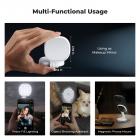 K&F CONCEPT Magnetic Phone LED Light: Foldable Selfie Light with Makeup Mirror, 3000K-6500K Dimmable Vlog Fill Light for iPhone, Video Calls & Makeup (White)