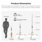 K&F CONCEPT 10ft/3.05m Stainless Steel Heavy Duty Light Stand: C-Stand with Universal Casters, Sandbag & Adjustable Legs for Softboxes, Strobes & Photography Lighting