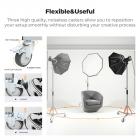 K&F CONCEPT 10ft/3.05m Stainless Steel Heavy Duty Light Stand: C-Stand with Universal Casters, Sandbag & Adjustable Legs for Softboxes, Strobes & Photography Lighting