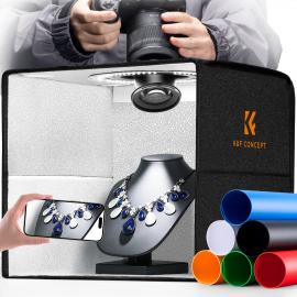 K&F CONCEPT 12インチ/30cm ミニフォトスタジオライトボックス：小型製品、ジュエリー、食品撮影用の6色背景付きポータブル折りたたみ式撮影テントキット